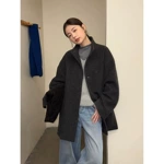 TG 时髦感利落挺阔立领羊毛呢中长款夹棉外套女2025冬季新款25998