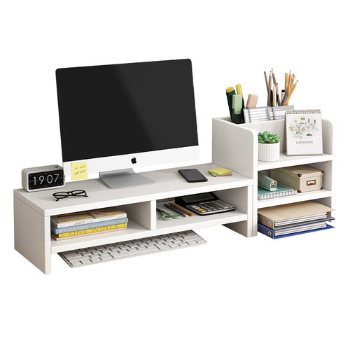 Computer monitor elevated desktop storage shelf bracket desktop screen raised pad base bracket storage rack