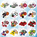 跨境新款热销3D立体圣诞节周边卡通水果动物休闲串串乐PVC钥匙扣