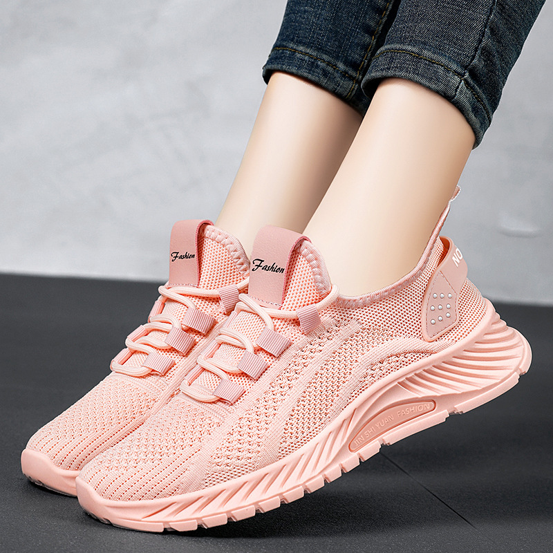 Women's Shoes 2026 Summer New Fashion Casual Sports Shoes Wholesale Cross-Border Factory Trendy Fly-Knit Women's Shoes Dropshipping