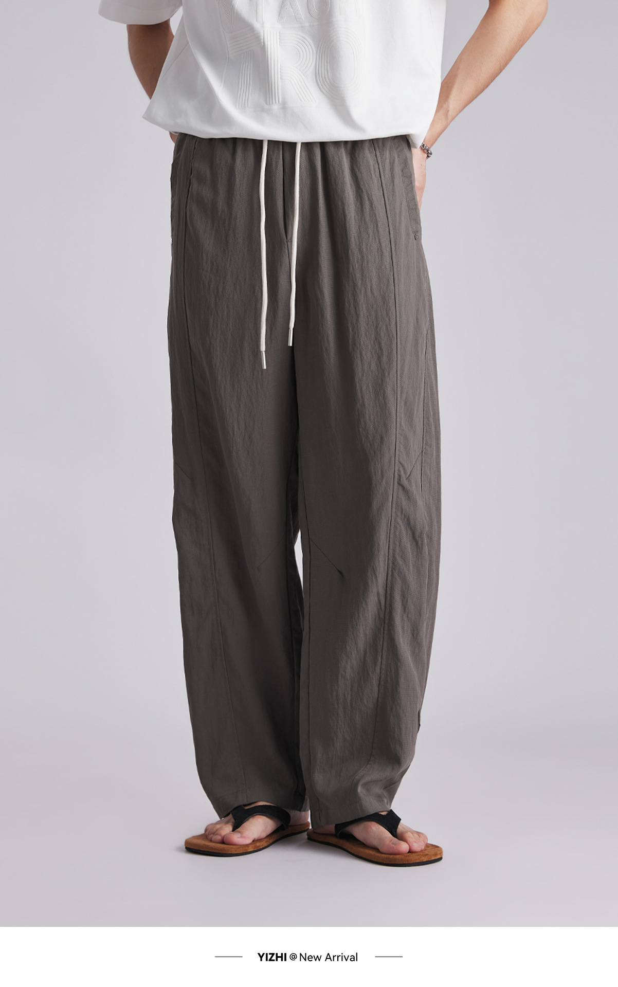 Quần jogger nam dáng rộng chất liệu linen phong cách Hàn Quốc — đen chi tiết 13