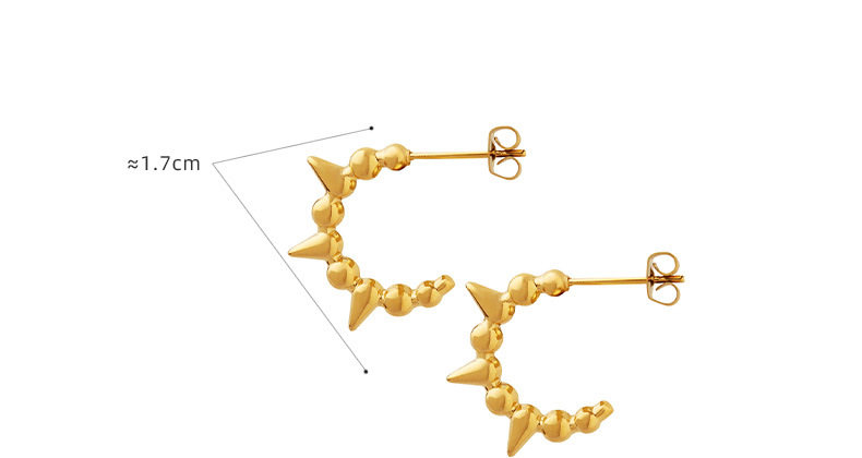 Fashion C Shape Titanium Steel Ear Studs Plating Stainless Steel Earrings 1 Pair