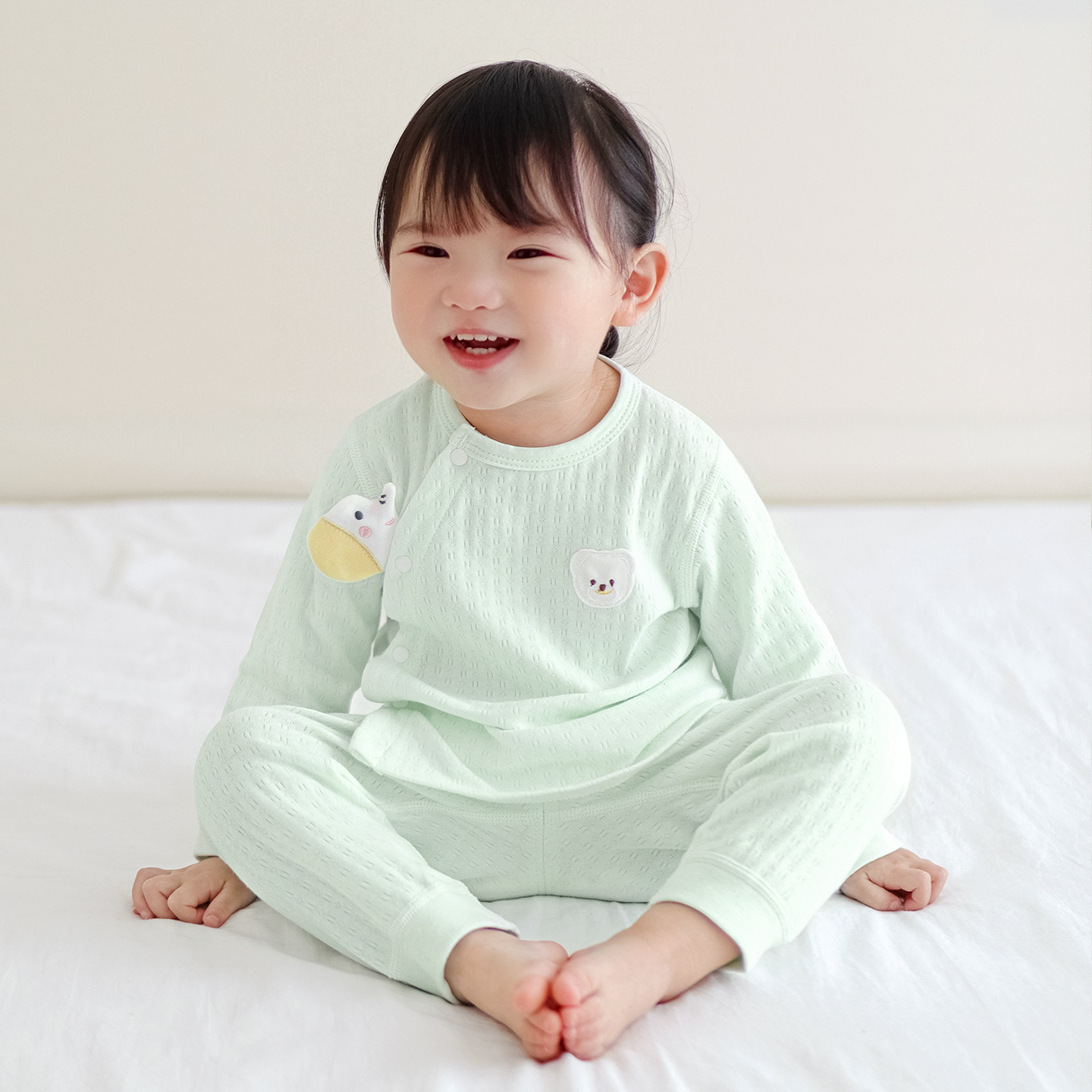 Set de ropa interior infantil primavera y otoño niños algodón delgado para niños y niñas base de entrepierna abierta para bebés abrigos de otoño pantalones de otoño