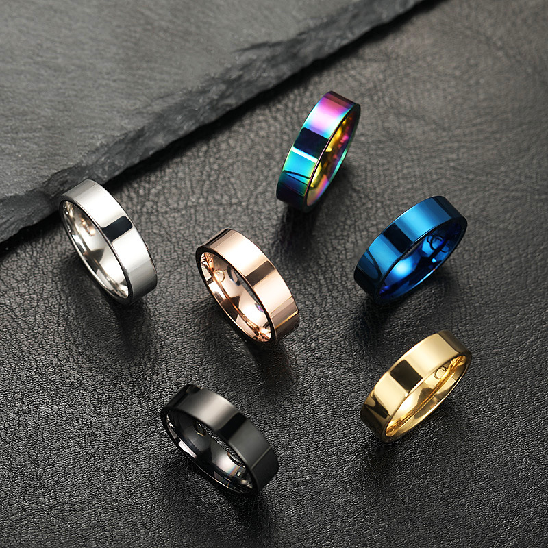 Basic Modern Style Solid Color Stainless Steel Plating Unisex Rings display picture 2