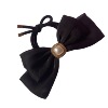 Demi-season fashionable hair rope with bow from pearl, ponytail, Korean style