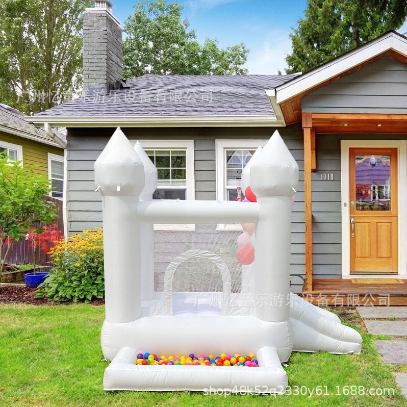 Cross-border inflatable trampoline white trampoline indoor children's home trampoline small inflatable castle ocean ball pool