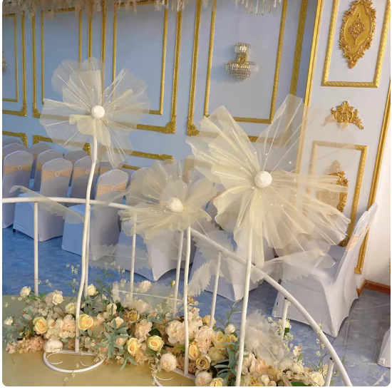 Tubo de moldeo curvo blanco dorado tubo de boda PVC moldeado aluminio plástico escenario accesorios de decoración duro