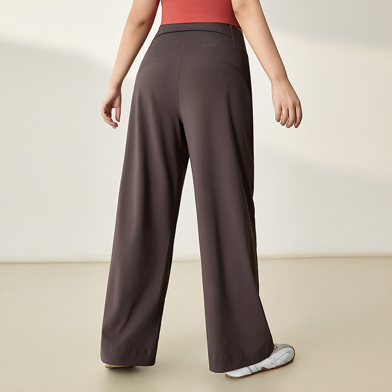 Plus-Size Yoga Pants for Women, Slimming Straight-Leg Wide-Leg Running Fitness Wear, High-Waisted Flared Casual Pants