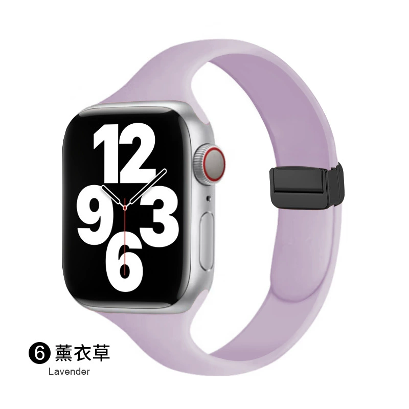 Совместимый ремешок Apple Watch всей линейки, можно использовать 14 мм магнитную складную застежку, силиконовый ремешок для маленькой талии Apple