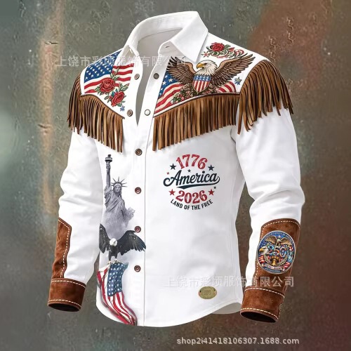 2026 Autumn/Winter New Cross-Border Brown Tassel Shirt with Vintage Style Trendy Top