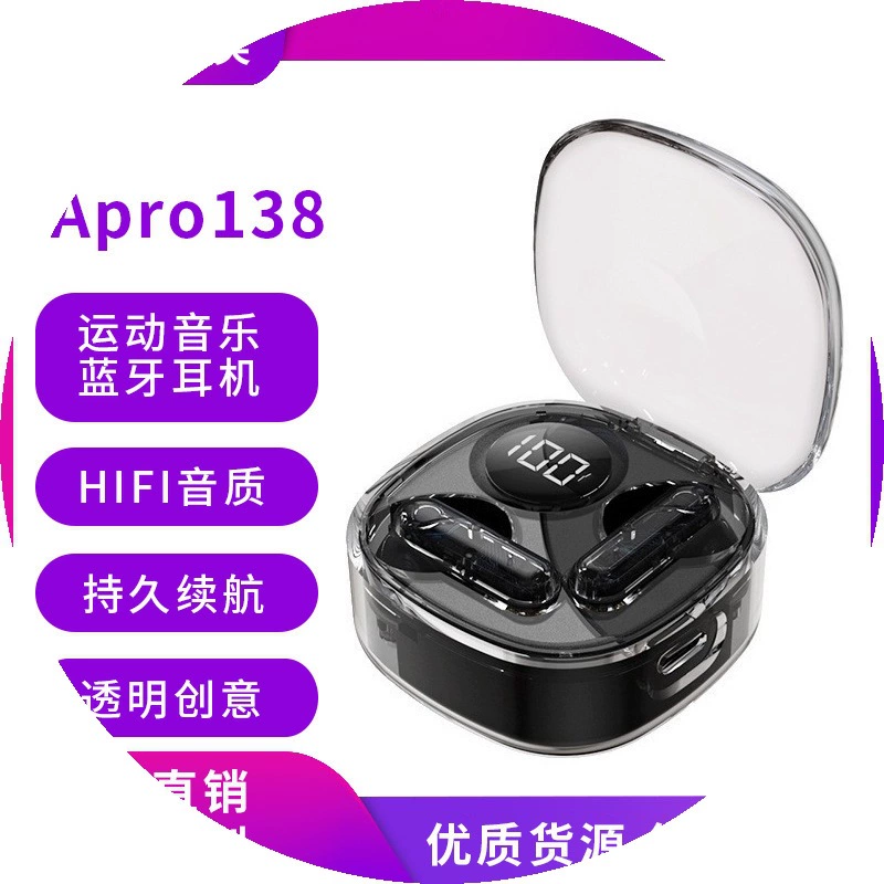 Bluetooth гарнитура Apro138 высокоценный прозрачный корзина зубы наушники низкая задержка музыка игра настоящие беспроводные Bluetooth уши