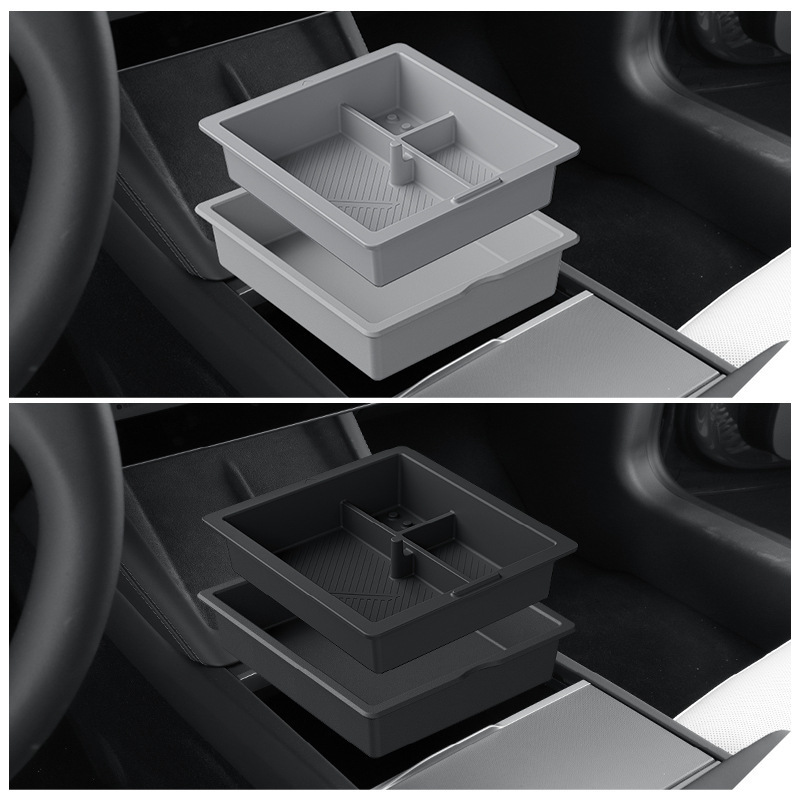 适用于特斯拉中控储物盒适用于焕新ModelY/3扶手箱硅胶收纳置物盒|undefined