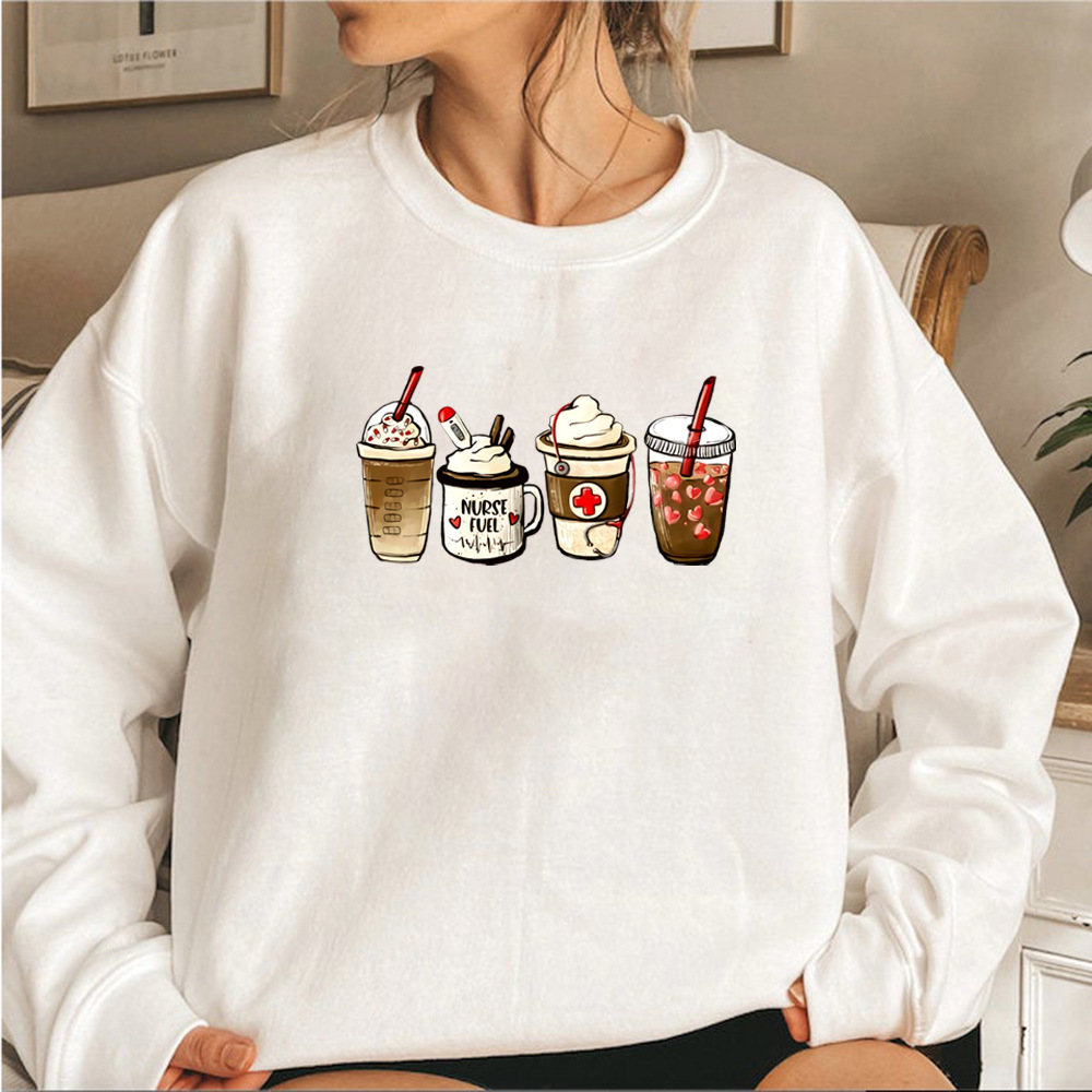 Nurse Fuel Coffee Sweatshirt Iced Coffee Graphic Pullover