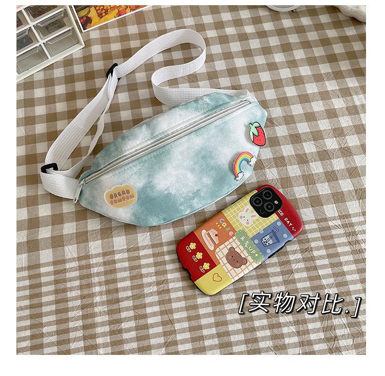 The 2024 new style of Japanese Harajuku trendy single-shoulder bag, a unique tie-dyed girl's chest bag, is fashionable and versatile. It's a single-shoulder crossbody bag undefined