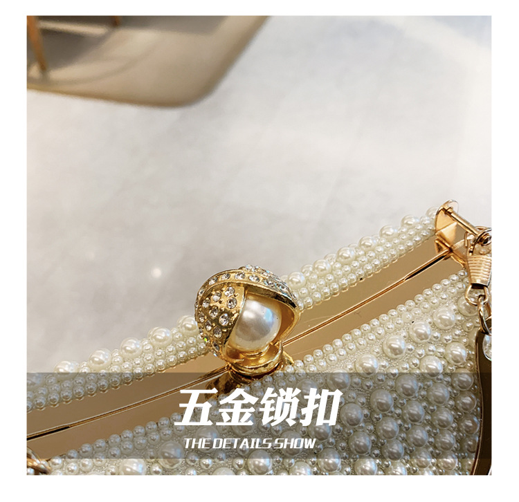 New pearl lady's handbag, banquet dress crossbody bag, elegant socialite dinner bag, high-end underarm bag wholesale undefined