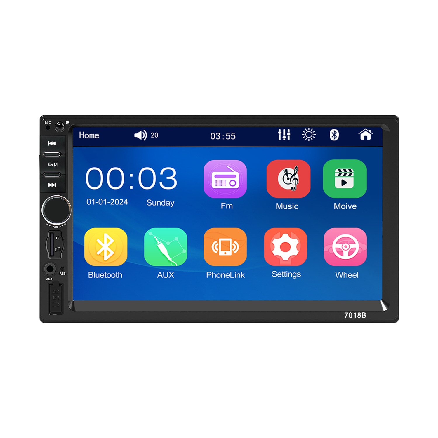 Venta caliente transfronteriza 7018B monotón coche reproductor MP5 coche Bluetooth MP4MP5 máquina todo en uno imagen de marcha atrás