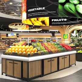生鲜水果超市蔬菜货架展示架子胖不锈