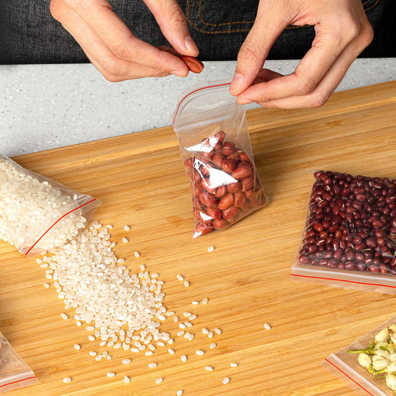 得力3022加厚透明塑料袋食品包装袋3号7CM自封袋100个封口袋批发