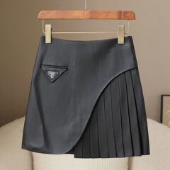 少量の衣類 2025 春と秋の新作シープスキンレザースカートファッショナブルな A ラインの女性のハイウエストレザーショートスカート