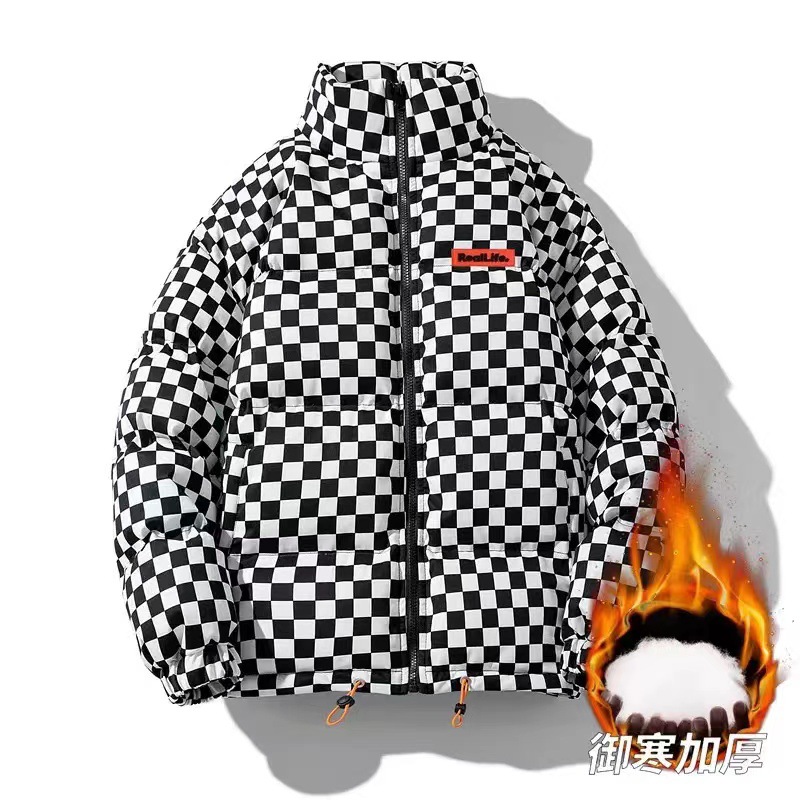 Abrigo acolchado de algodón de la NASA para hombre falso de dos piezas abrigo con capucha de la marca de moda japonesa Abrigo con capucha de los hombres transfronterizos sueltos más tamaño Abrigo acolchado de algodón engrosado chaqueta acolchada de algodón