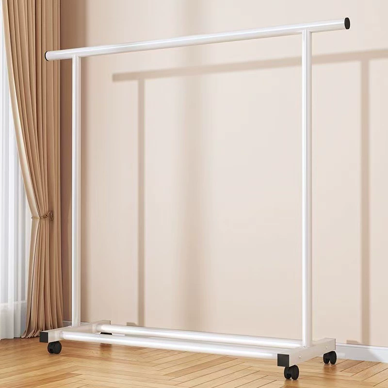 Сушилка для одежды для домашнего использования, напольная сушилка для балкона, спальни, двойная стойка, внутренняя передвижная простая вешалка для одежды, утолщенная и усиленная.