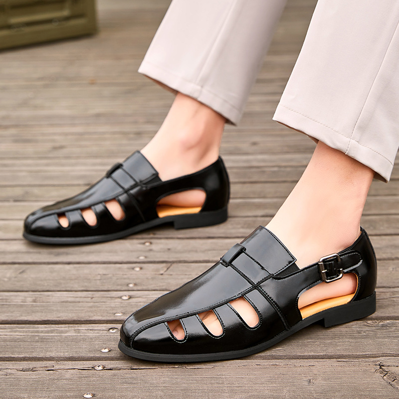 Sandalias de pescador de talla grande transfronterizas para hombre 2025 verano nuevo transpirable caballero europeo y americano elegante diseño sandalias de un pie para hombre