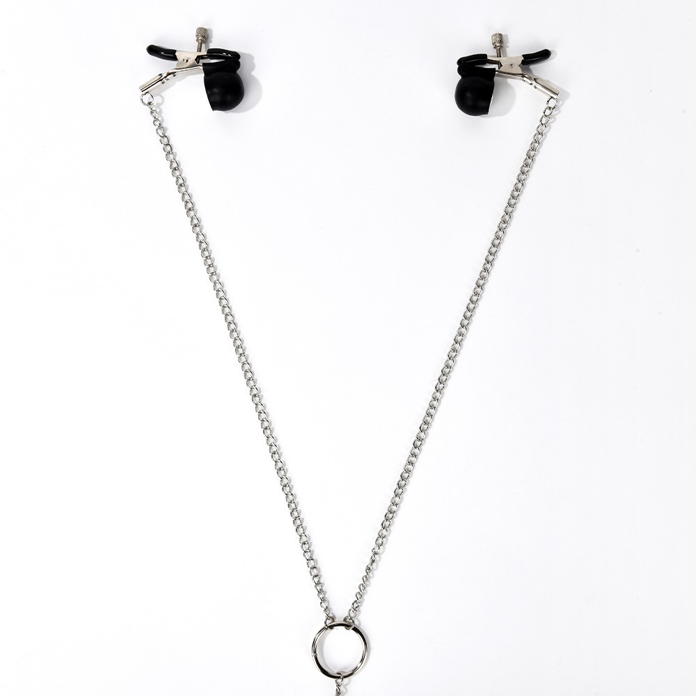 Three-Head Vibrating Nipple Clamp Chain, Stainless Steel Couples Sensory Toy — detail image 4