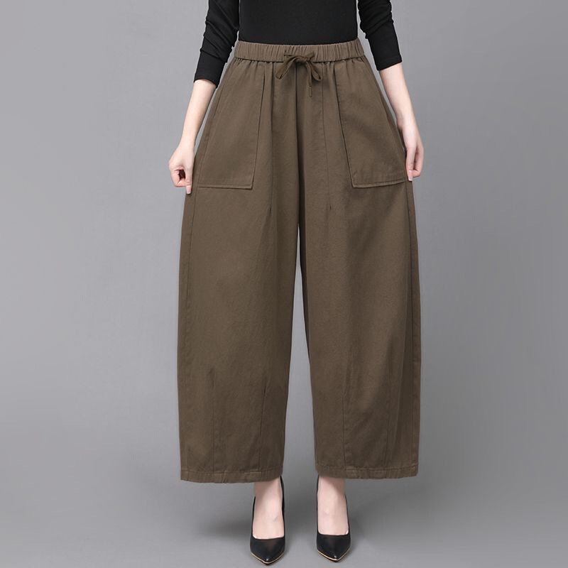 夏の女性用の薄いワイドレッグパンツ、新しいゆったりとした大きいサイズのハイウエスト痩身通気性のある9点パンツ、ファッショナブルなストレートカジュアルパンツ|undefined