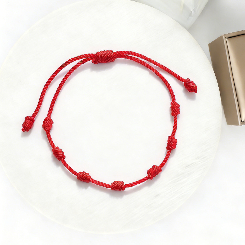 Amazon's Cross-Border Best-Selling Bracelet, 7-Knot Lucky Bracelet, Simple Hand-Woven Adjustable Couple Friendship Bracelet Amazon's Cross-Border Best-Selling Bracelet, 7-Knot Lucky Bracelet, Simple Hand-Woven Adjustable Couple Friendship Bracelet