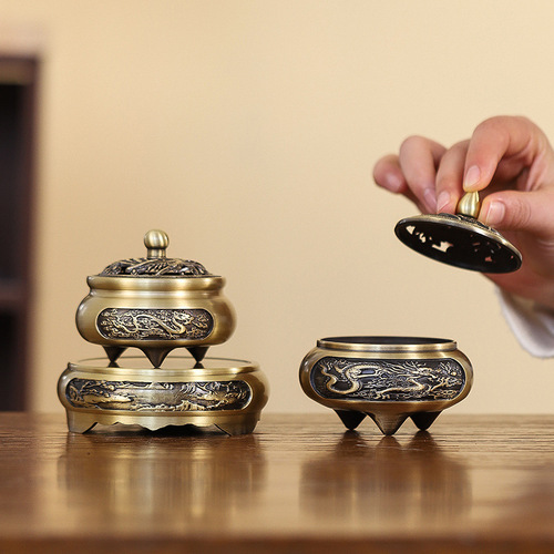 Copper incense burner wholesale pure copper sandalwood burner plate incense burner household new Chinese creative ornaments incense burner Buddhist supplies