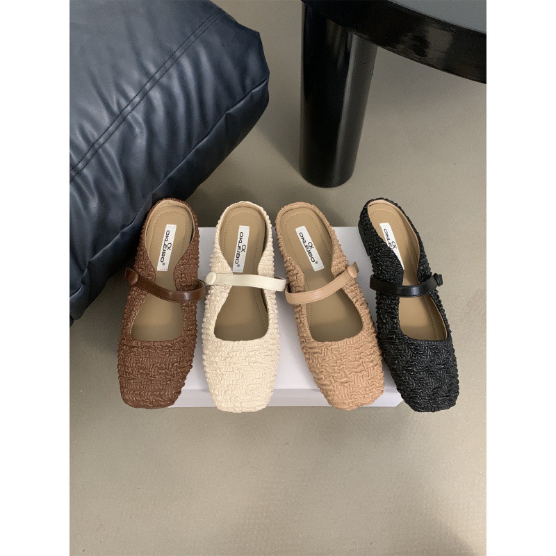 Retro exclusive Mary Jane shoes square toe flat