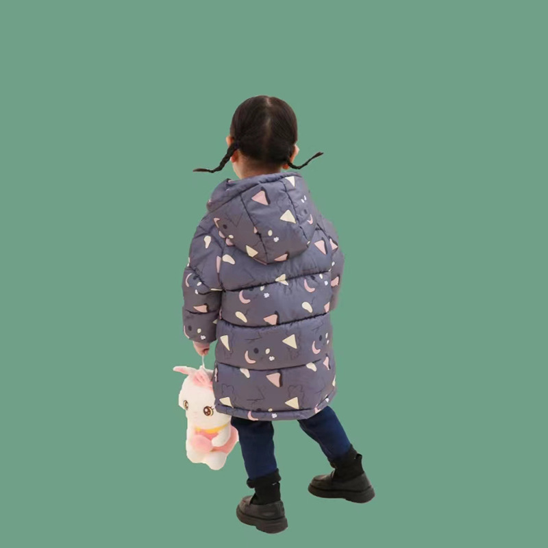 2024 nuevos niños abajo de algodón acolchado abrigo invierno de longitud media engrosada abrigo hombres y mujeres con capucha ropa de invierno