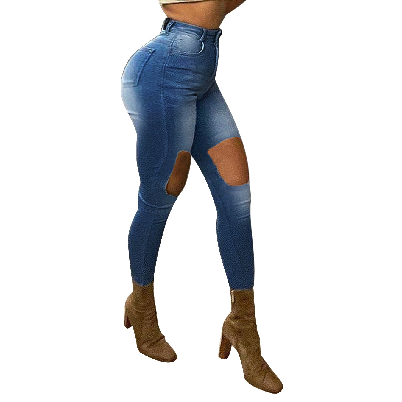 plus size high-waisted butt-lifting jeans nihaostyles clothing wholesale NSWL105840