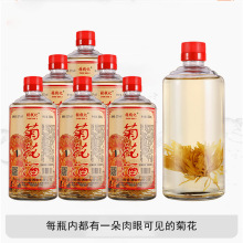 菊花酒52度500ml*6瓶整箱 重阳节特产浸泡菊花粮食酒批发