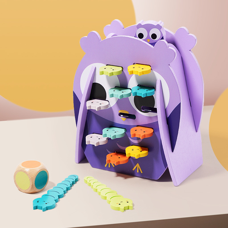 Children's Fun wooden double building blocks building toys owl rescue desktop battle game educational toys