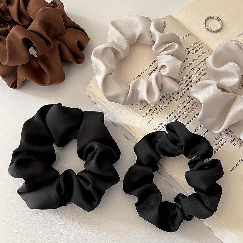 15g Weight Hair Tie Hair Accessories Type Fashion Women'S Solid Color Silk Cloth Satin Hair Tie