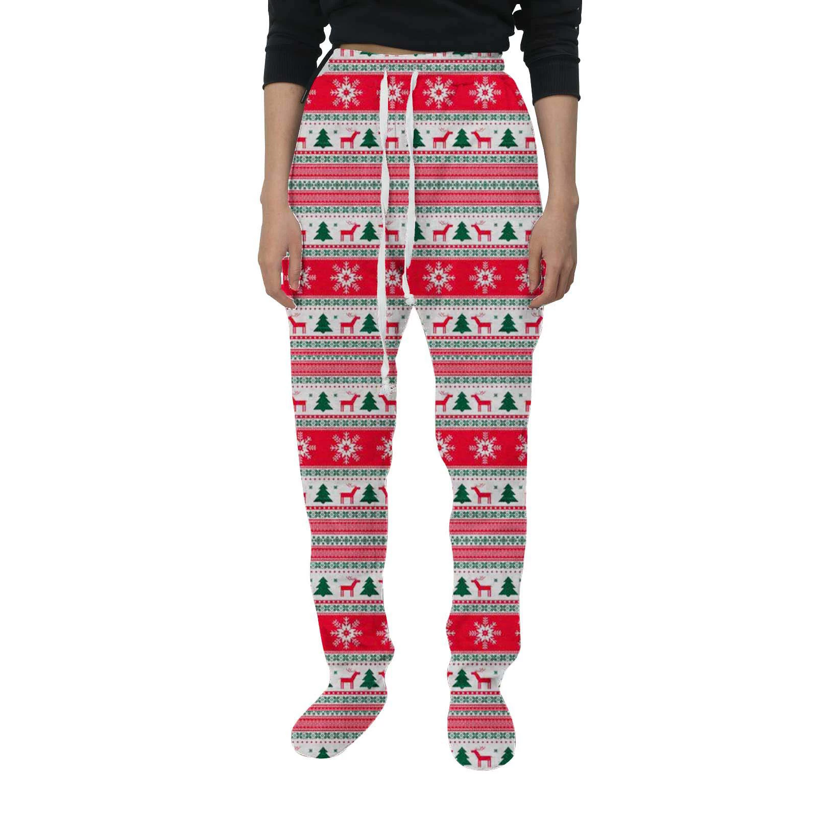 Зимние женские лосины больших размеров с рождественским принтом, оптом из Европы и Америки, экспорт 2025 года.