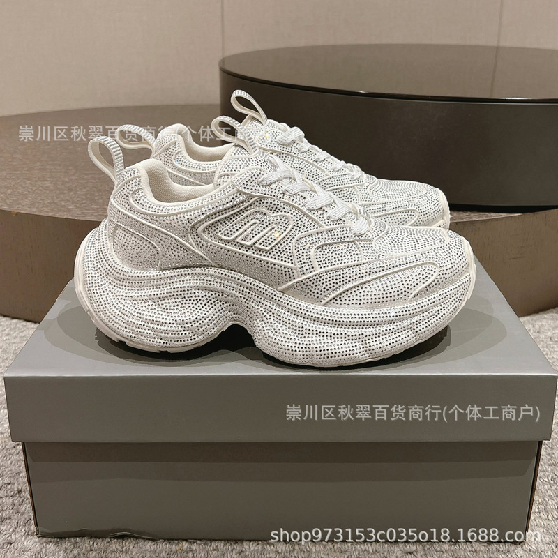 莆田纯原巴黎Sneaker满钻系列老爹鞋3XL网眼绑带潮流男女跑步鞋|undefined