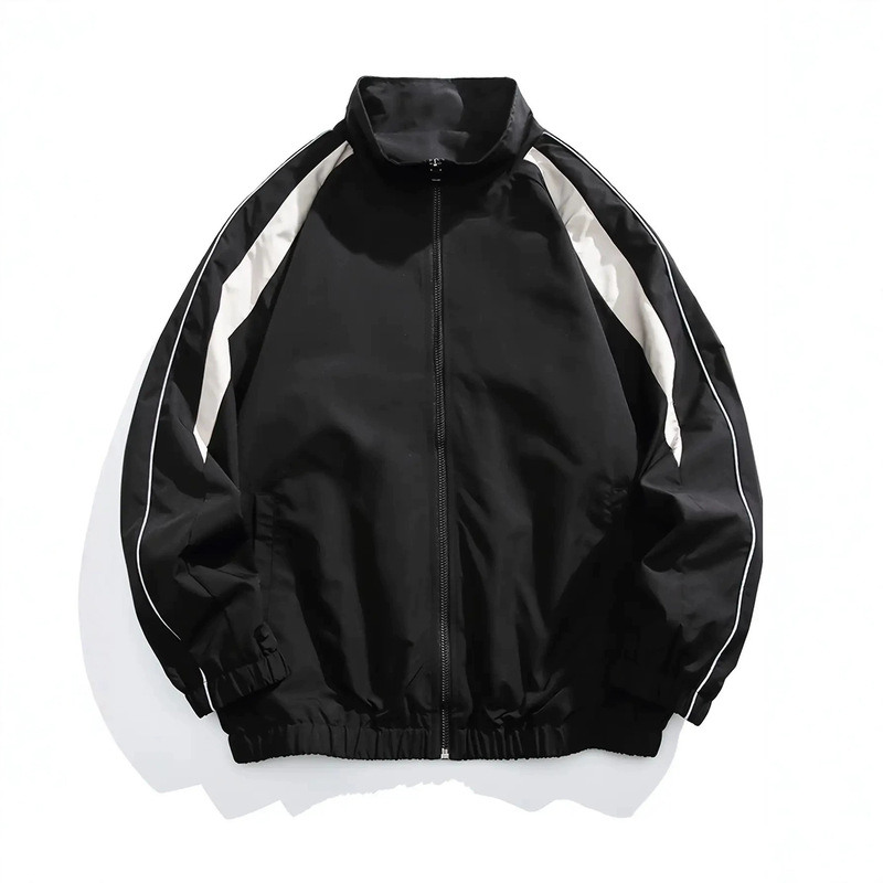 New Cross-Border Color-Block Reflective Strip Jacket, Printed Jacket for Outdoor Hiking [Available for Dropshipping]