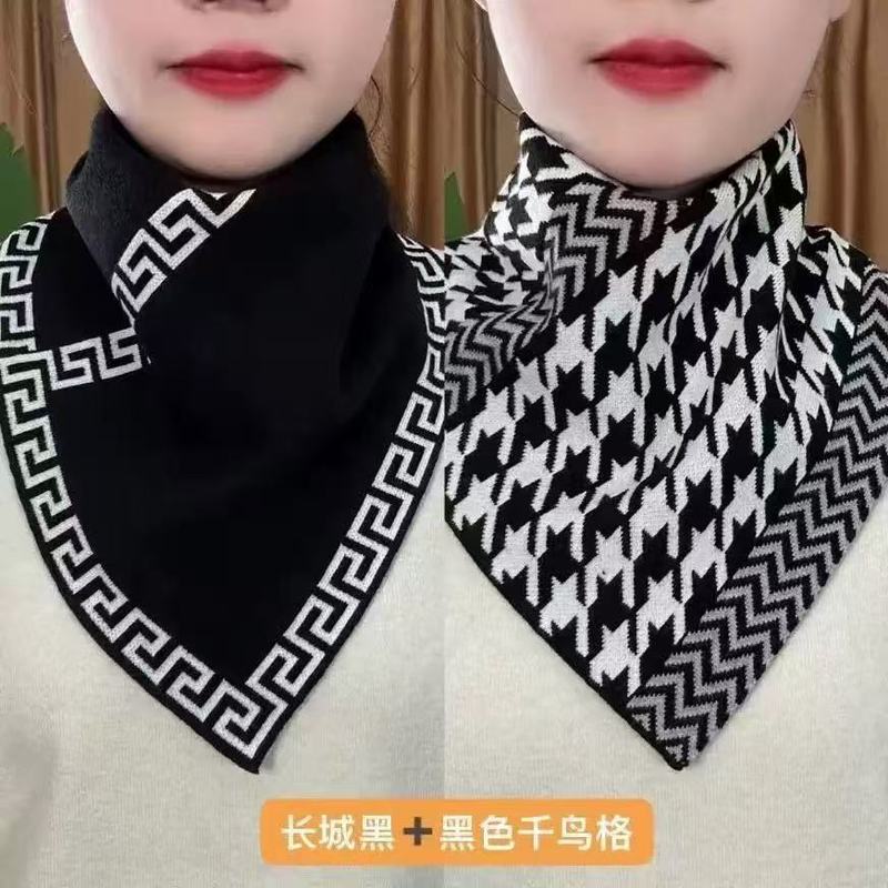 围脖新款尚时绒布秋冬季护颈韩版防寒百搭脖套保暖气质三角围巾|undefined