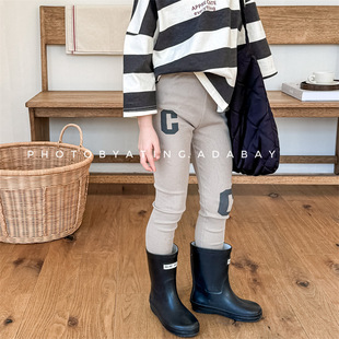 2025 New Autum Kidsren's Clothing Girls Autum Letter Print Leggings Kidsren's Pants 5089