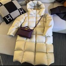 90白鸭绒羽绒服女中长款2025新款加厚保暖极寒连帽面包服工厂清仓
