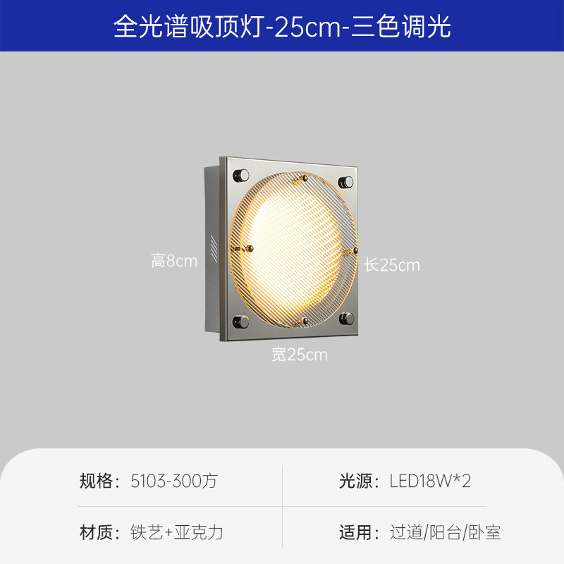 Iluminación de techo de dormitorio led de Bauhaus medieval estudio simple retro espectro completo protección ocular guardarropa iluminación de balcón