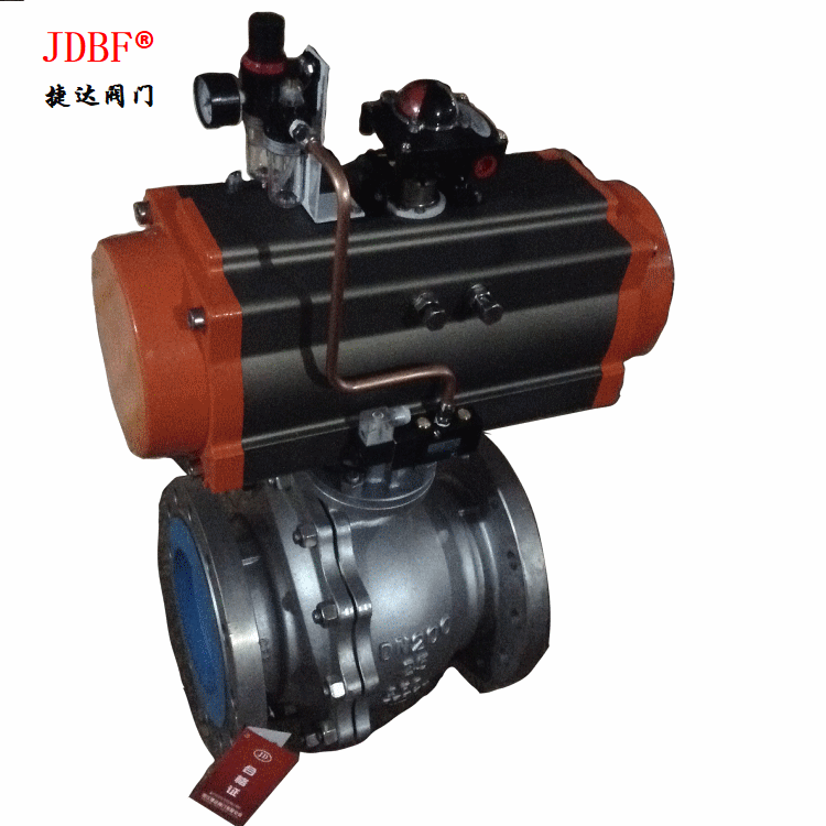 供应Q641F气动不锈钢法兰球阀，阀体304,配气动三联件