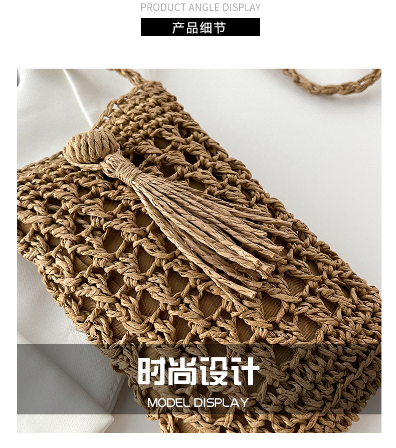 Korean trendy fashion straw messenger bagpicture21