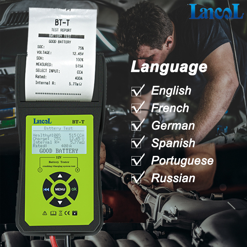 Lancol Bt-T Battery Tester Car Battery Measurement with Printer Automotive System Diagnostic Instrument