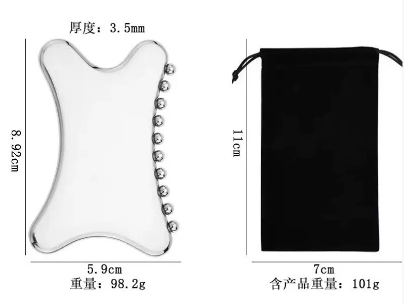 Ball-point acupuncture scraping board + velvet bag
