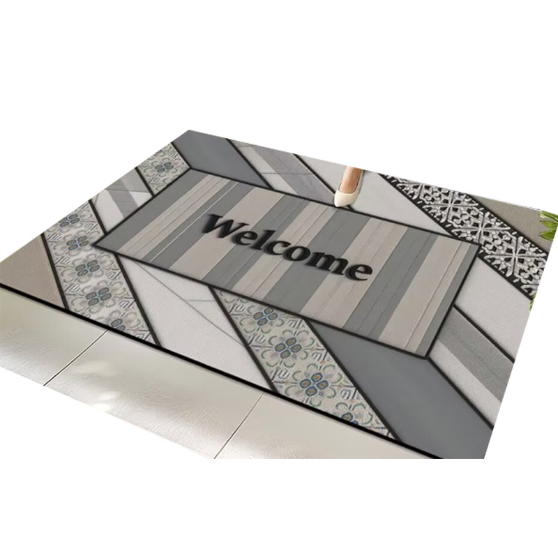 Bienvenido a entradas transfronterizas alfombras de la puerta alfombras anti-deslizante de absorción de agua alfombras de la puerta doméstica fácil de cuidar