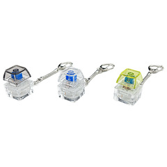 クロスボーダー 2025 新しい透明マルチカラー緑軸キー減圧おもちゃキーボードキーホルダー卸売バックパックペンダント。
