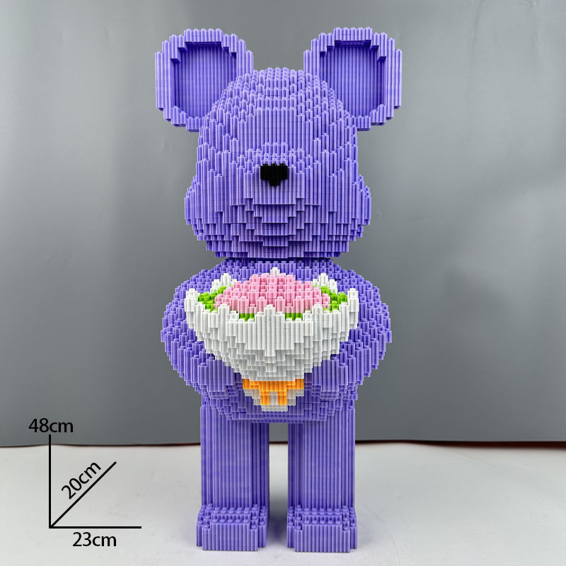 Nuevo oso de bloques de construcción de gran tamaño de 50cm compatible con bloques de construcción de Lego juguete de pellets ensamblado niño regalo de cumpleaños para niña